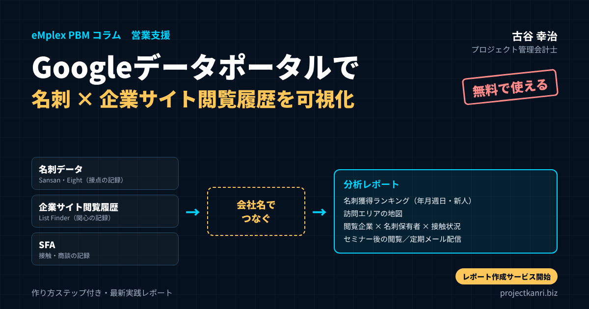 Googleデータポータルで名刺×企業サイト閲覧履歴を可視化する実践レポート